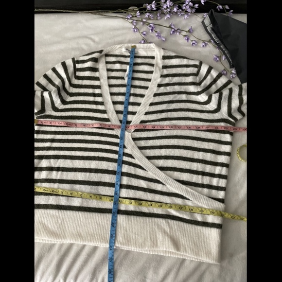 NWT Madewell Green Elthorne Stripe Wrap Sweater XL - Picture 3 of 12